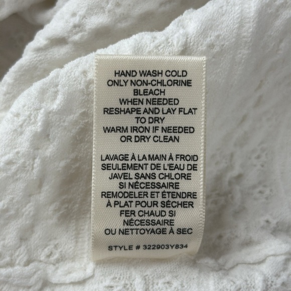 Rebecca Taylor Tech Lace Sweater White Textured Short Sleeve Crewneck Pullover - Picture 6 of 16